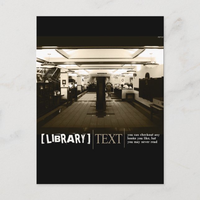 Carte Postale Bibliothèque (Devant)