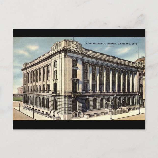 Carte Postale Bibliothèque, Cleveland, Ohio c1934 (Devant)