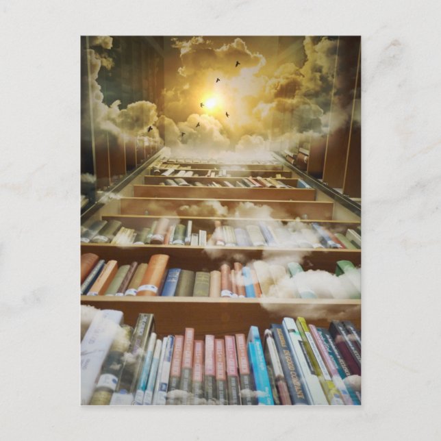 Carte Postale Bibliothèque dans le ciel (Devant)