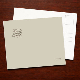 Carte Postale Bibliothèque Dark Academia-Minimaliste Livres Vin