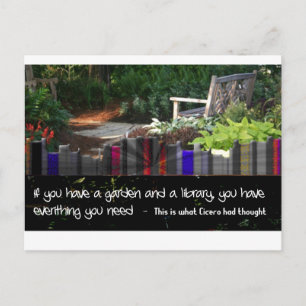 Carte Postale Bibliothèque de jardin