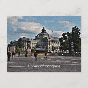 Carte Postale Bibliothèque du Congrès en Motif mosaïque