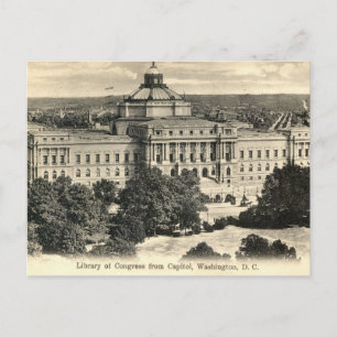 Carte Postale Bibliothèque du Congrès, Washington DC, 1912 Vinta