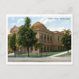 Carte Postale Bibliothèque, Duluth, MN 1914 Vintage