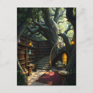 Carte Postale Bibliothèque Nichée Dans Les Branches