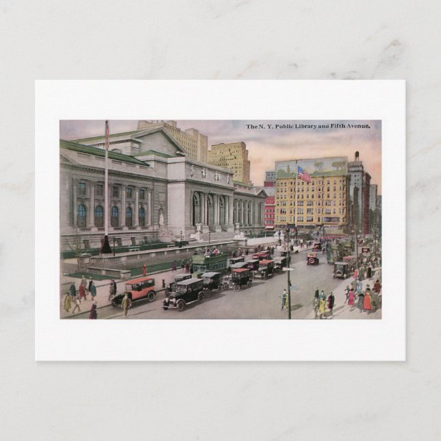 Carte Postale Bibliothèque publique de New York (Devant)