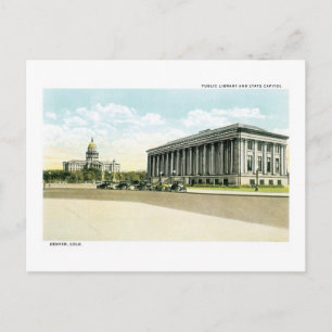 Carte Postale Bibliothèque publique et State Capitol, Denver, CO