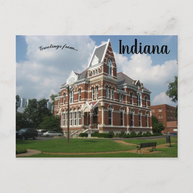 Carte Postale Bibliothèque Willard Evansville Indiana (Devant)
