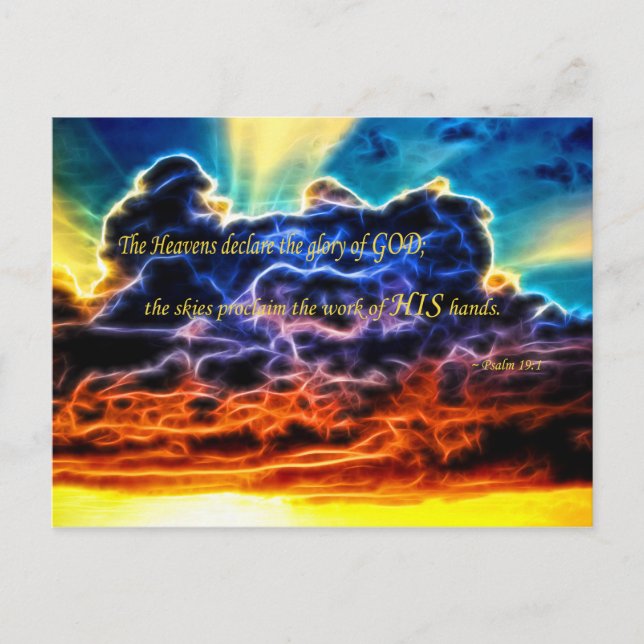 Carte Postale Biblique Électrifié Cumulus Nuages Skyscape (Devant)