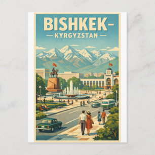 Carte Postale Bichkek ville, Kirghizistan  voyage rétro
