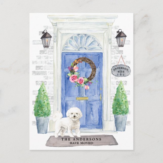 Carte postale Bichon Frise Moving Faire-part (Devant)