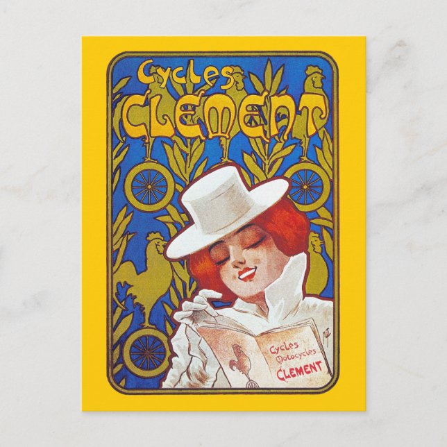 Carte postale : Bicycle Publicité Art - Cycles Clé (Devant)