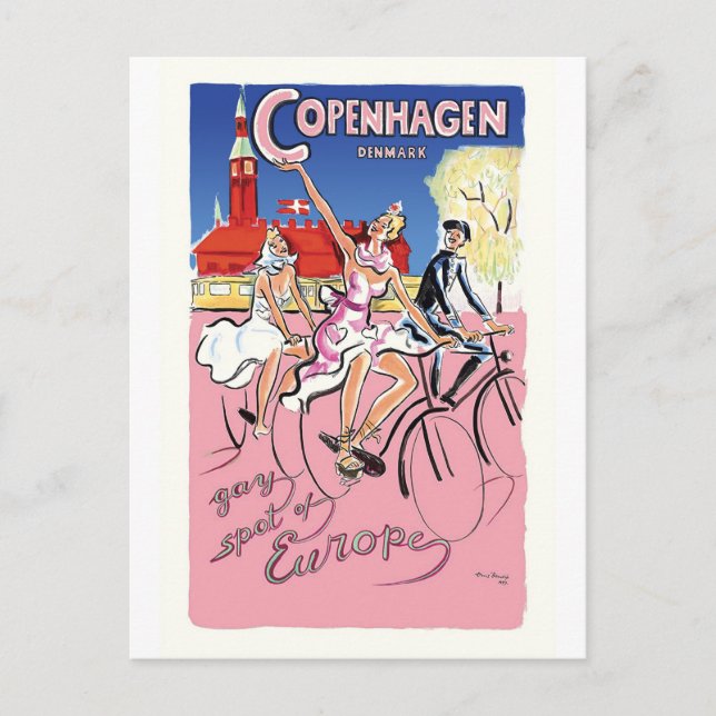 Carte Postale Bicyclette à Copenhague, Danemark (Devant)