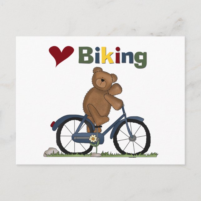 Carte Postale Bicyclette bleue I Love Vélo Tshirts et cadeaux (Devant)