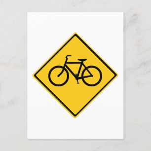 Carte Postale Bicyclette pour panneau routier