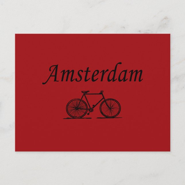 Carte Postale Bicyclette rétro Amsterdam (Devant)