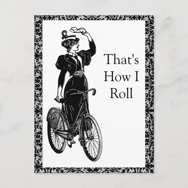 Carte Postale Bicycliste vintage (Devant)