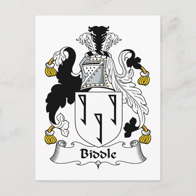 Carte Postale Biddle Family Crest (Devant)