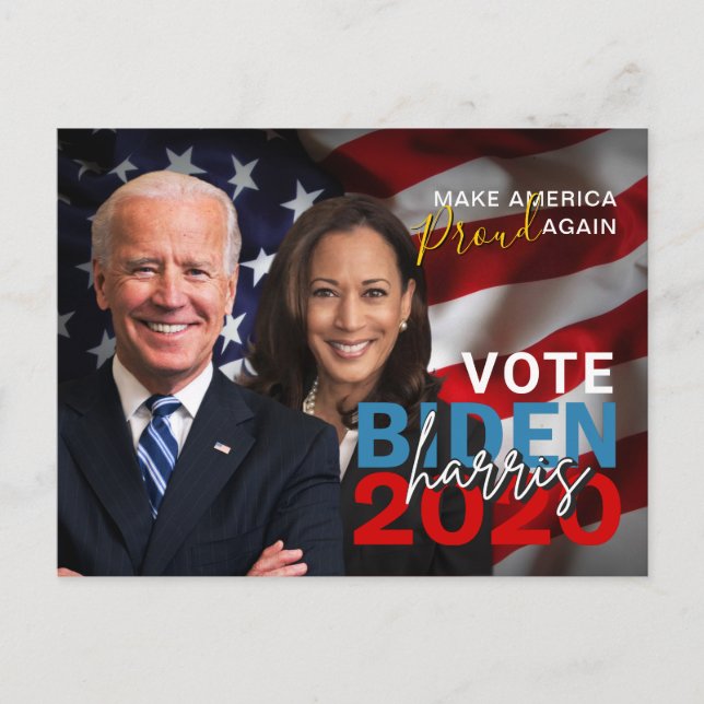 Carte Postale Biden Harris 2020 Photo Patriotique du Collector (Devant)