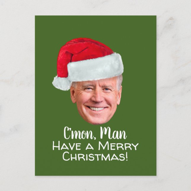 Carte Postale Biden Harris - Joe Santa Hat - C'mon Man (Devant)