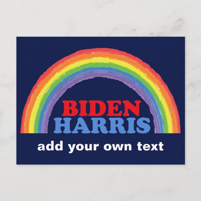 Carte Postale Biden Harris Rainbow Cute Custom Democrat (Devant)