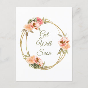 Carte Postale Bien Bientôt Floral Aquarelle Wreath