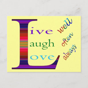 Carte Postale Bien Vivre, Rire Souvent, Aimer Toujours STaylor