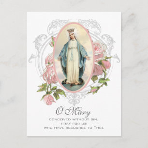 Carte Postale Bienheureuse Vierge Marie Prière catholique pour l