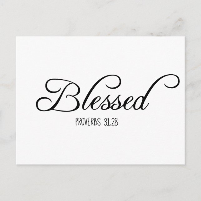 Carte Postale Bienheureux Proverbes 31 Versets de la Bible (Devant)