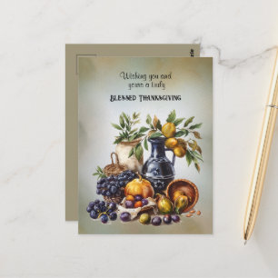 Carte Postale Bienheureux Vins d'Action de grâce et boeufs de fr