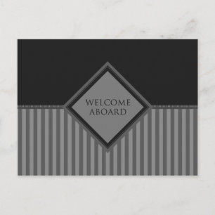 Carte Postale bienvenue à bord (diamantStriped)