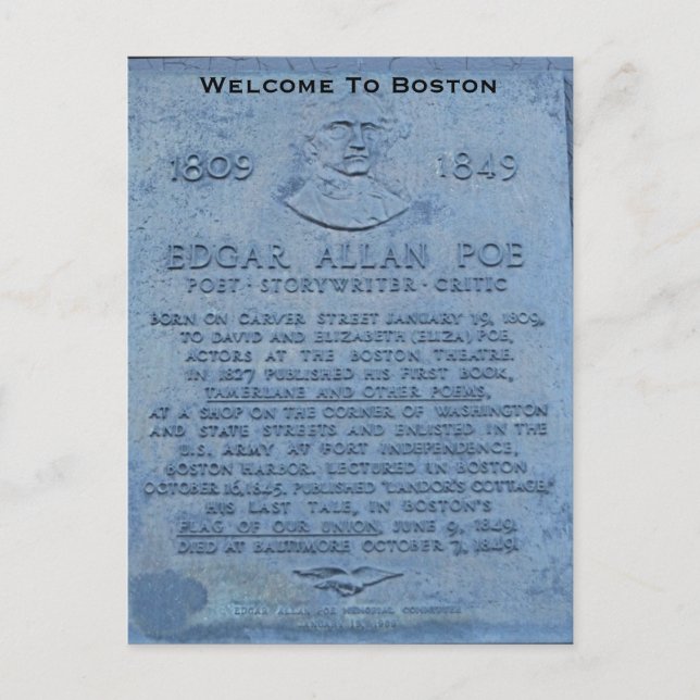 Carte Postale Bienvenue à Boston (Devant)