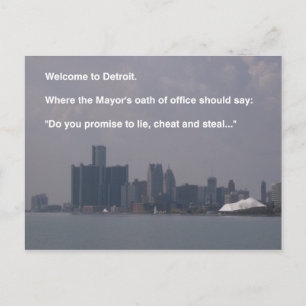 Carte Postale Bienvenue à Detroit