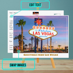 Carte Postale Bienvenue à Fabulous Las Vegas Connexion à Las Veg