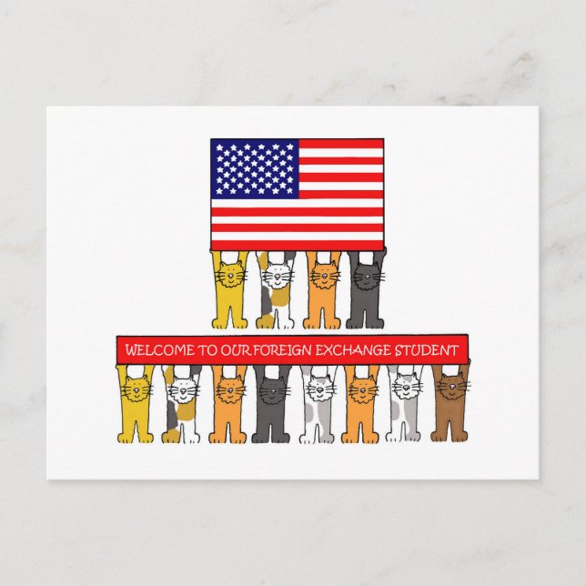 Carte Postale Bienvenue à Foreign Exchange Student aux Etats-Uni (Devant)