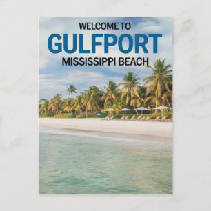 Carte Postale Bienvenue à Gulfport Mississippi Beach