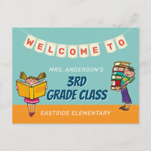 Carte Postale Bienvenue à la classe d'enfants de l'enseignant il