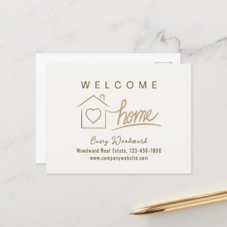 Carte Postale Bienvenue à la maison immobilière simple propre mi