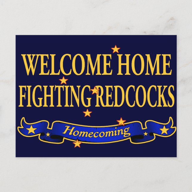 Carte Postale Bienvenue à la maison pour combattre les Redcocks (Devant)