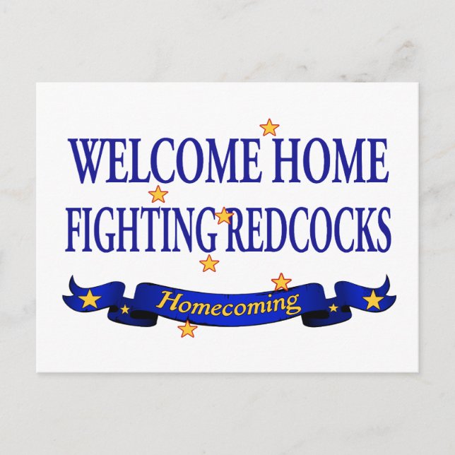 Carte Postale Bienvenue à la maison pour combattre les Redcocks (Devant)