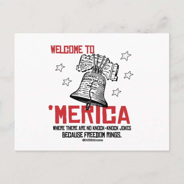 Carte Postale Bienvenue à l'Amérique - où la liberté sonne (Devant)