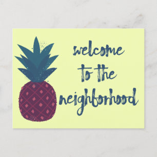 Carte Postale Bienvenue À L'Ananas Jaune Voisin