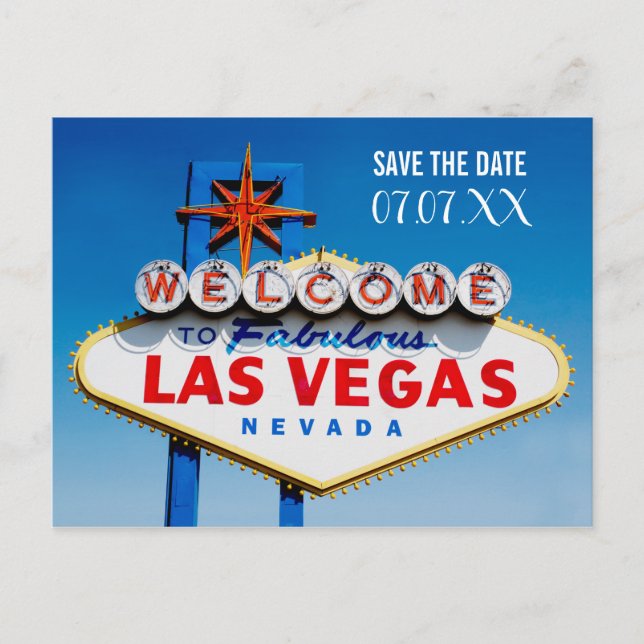 Carte Postale Bienvenue à Las Vegas Sign Enregistrer la date (Devant)