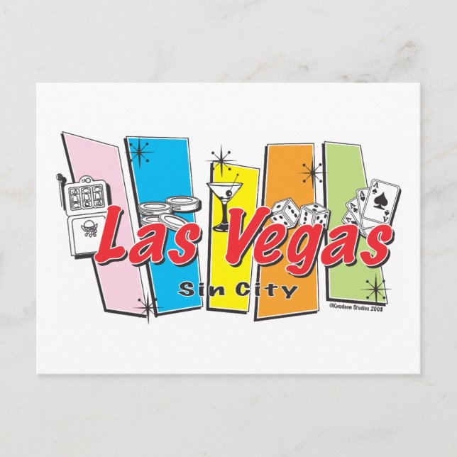 Carte Postale Bienvenue à Las Vegas Sin City (Devant)