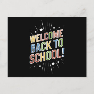 Carte Postale Bienvenue à l'école Enseignant Premier Jour d'écol