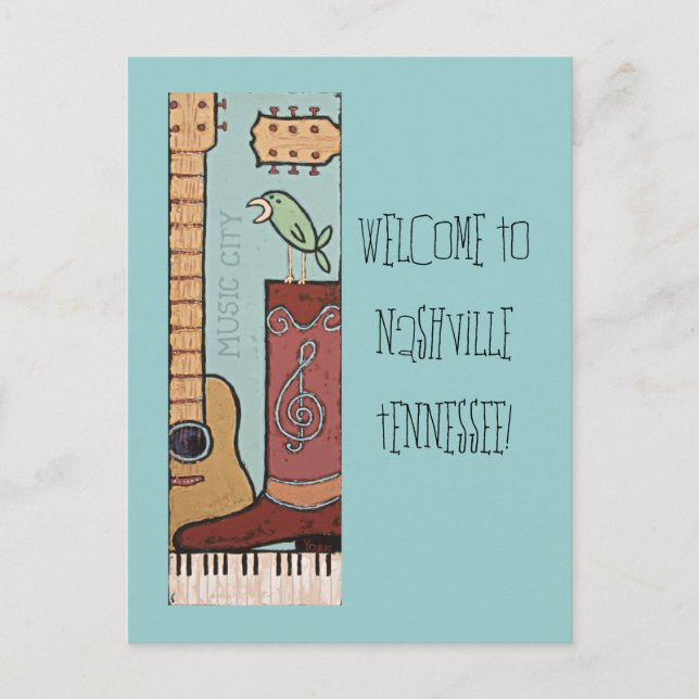 Carte Postale Bienvenue à Nashville Postcard 2 (Devant)