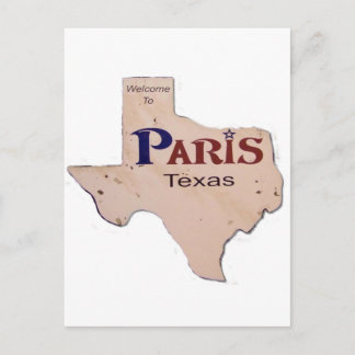 Carte Postale Bienvenue à Paris, Texas