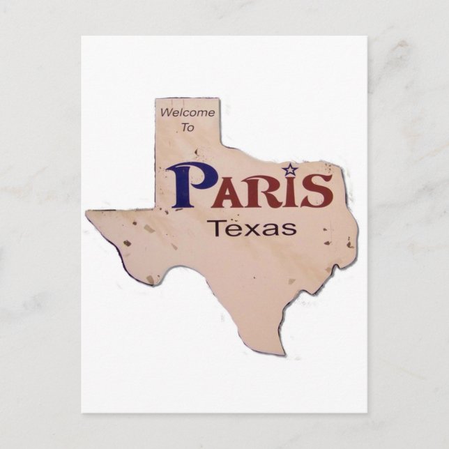 Carte Postale Bienvenue à Paris, Texas (Devant)