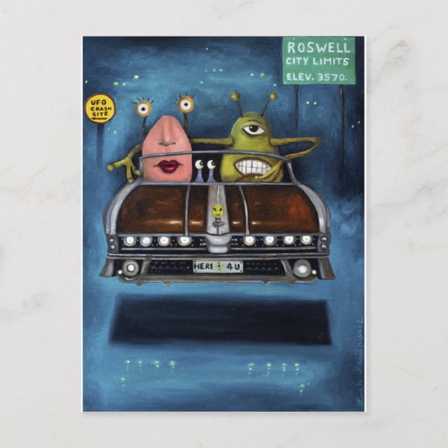 Carte Postale Bienvenue À Roswell (Devant)