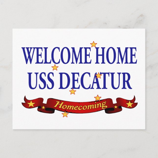 Carte Postale Bienvenue Accueil USS Decatur (Devant)